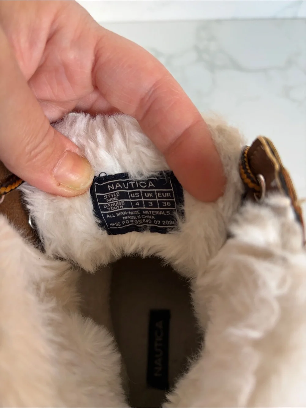 Nautica Brown Duck Boots Youth 4 Faux Fur Lined Insulated Winter Snow Weather